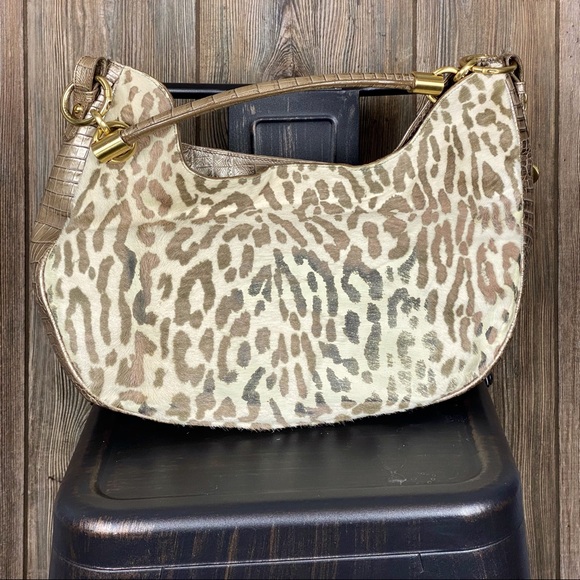 Brahmin Handbags - BRAHMIN Carmela Hobo Bag Calf Hair Croc Embossed